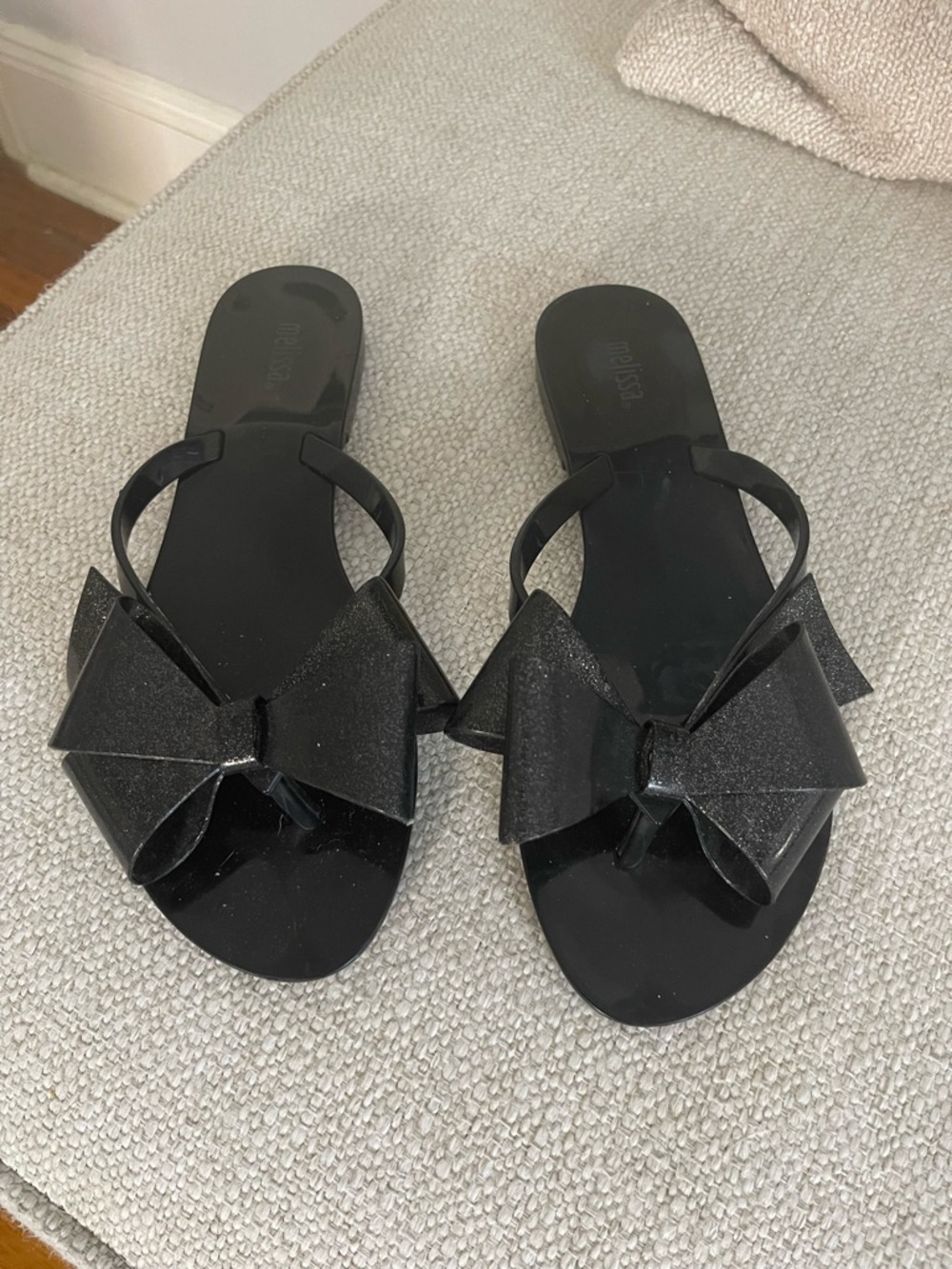 Melissa Black Bow Jelly Slide Sandals - Women